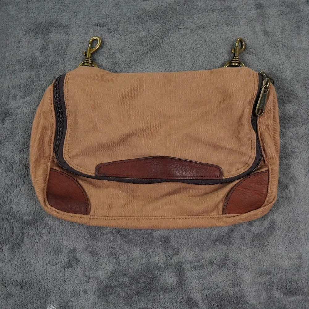 Duluth Trading 1 Night Stand Rolled Bag Tan Leather Canvas Suit Shoes Shaving